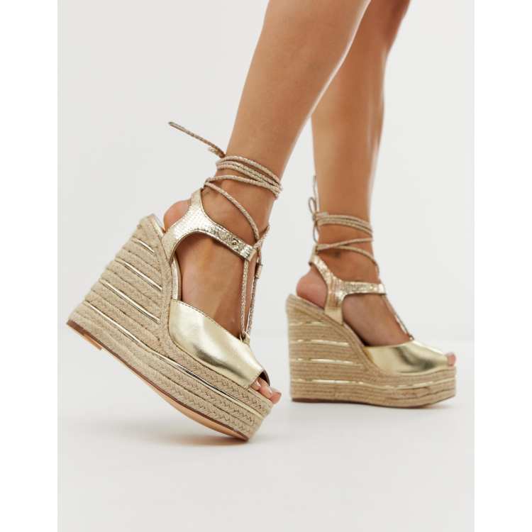 River island sale tan wedges