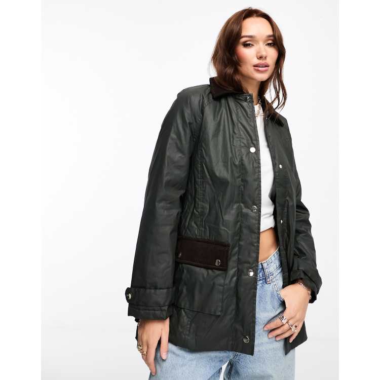 Khaki wax jacket womens clearance