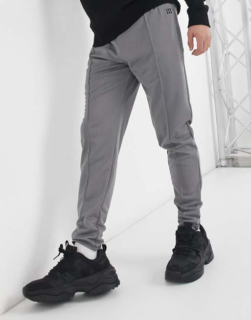 River Island herringbone jogger in black ASOS