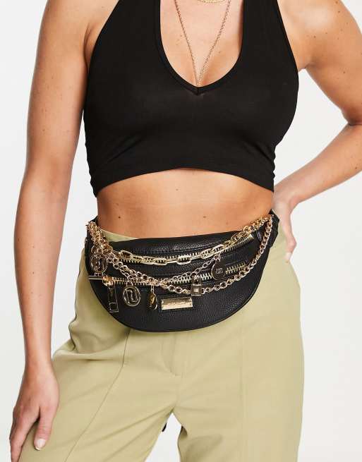 River Island - Heuptasje met ketting met hangertjes in zwart, 4 van 4