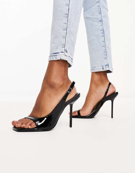 River Island high heel with asymmetric detail in black ASOS