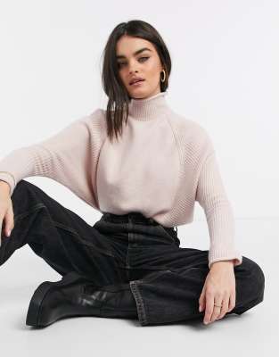 high neck pink jumper