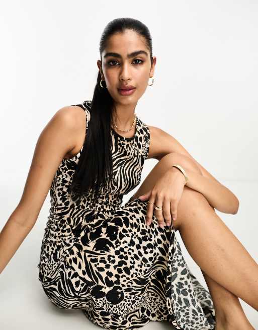 Zebra print dress river island clearance