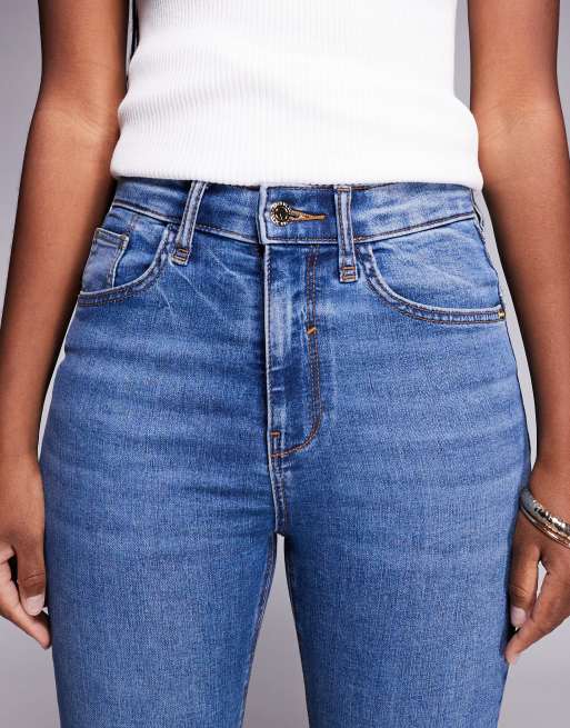 River Island high rise sculpt skinny jeans in medium denim, 5 of 5
