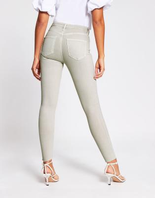 beige skinny jeans high waist