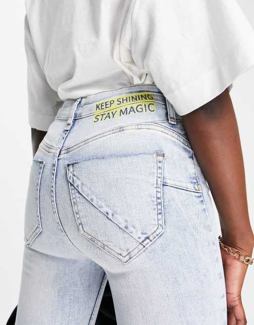 River Island high rise skinny sculpt jean in light denim | ASOS