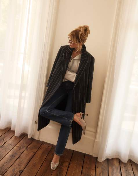 River Island High rise stretch straight leg jeans in denim - medium - view 1