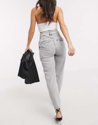 acid wash pleated jeans