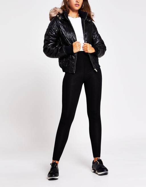 Asos high shine patent puffer jacket clearance