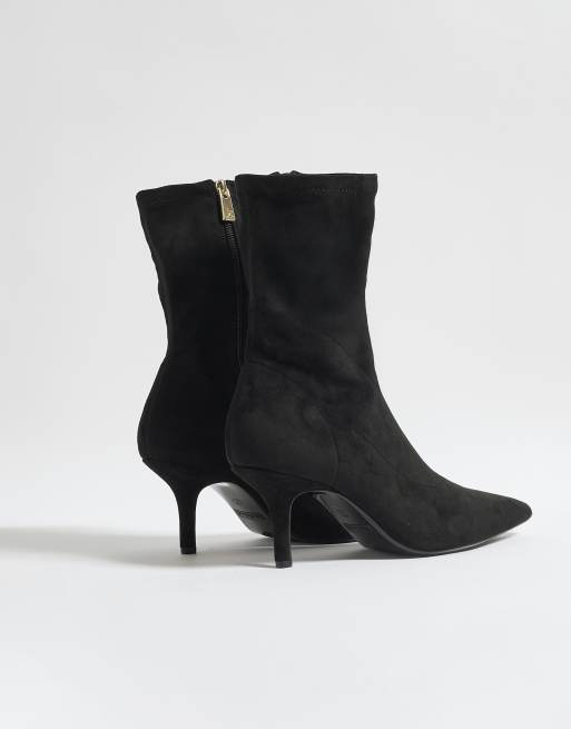 River Island High sock heeled ankle boots in black, 4 of 4