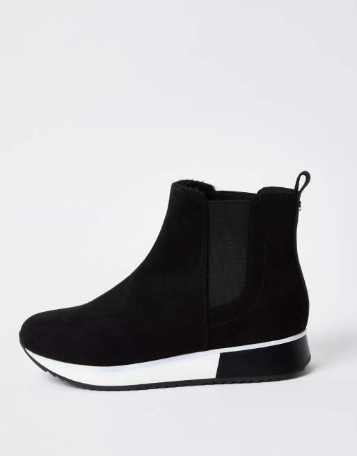 womens black trainers river island