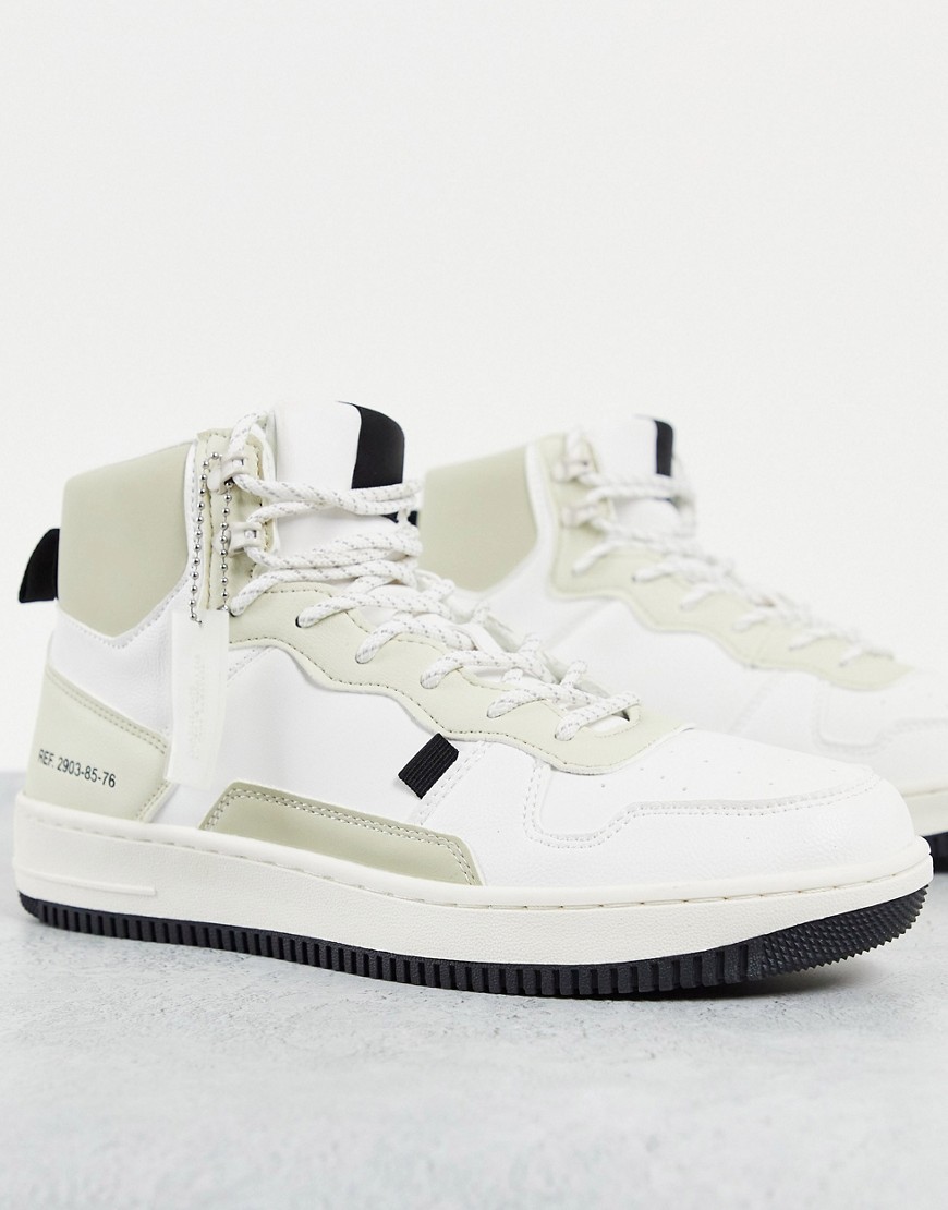 River Island high top sneakers in white