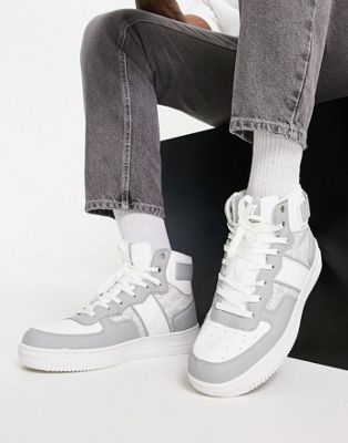 River Island high top trainer in grey