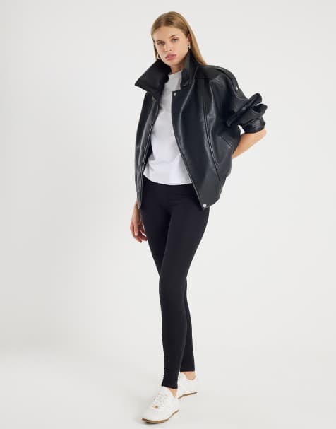 River Island High waisted leggings in black - view 1