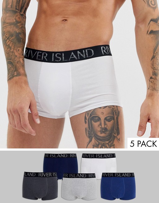 River Island hipsters in blue 5 pack