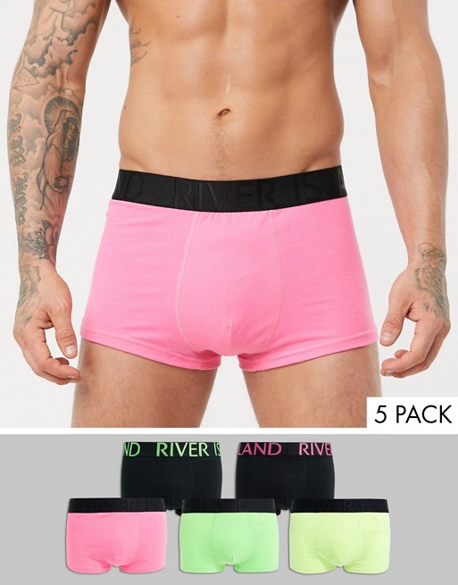 River Island hipsters in neon colour 5 pack