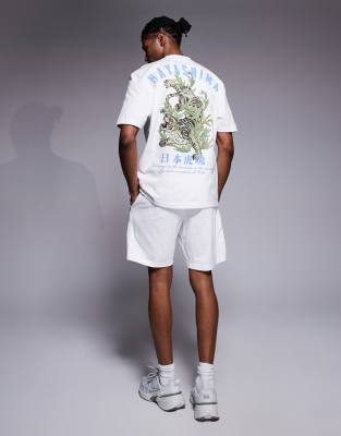 River Island Hiragana Oversized T-shirt In White