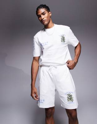 River Island Hiragana shorts co-ord in white - view 1