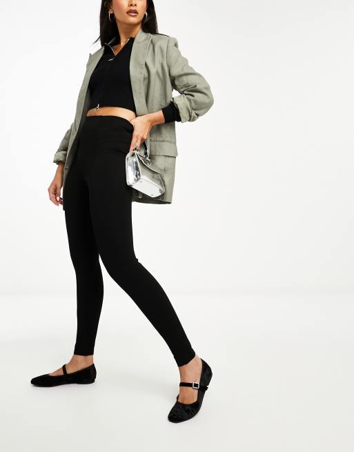 River Island – Hochwertige Jersey-Leggings in Schwarz mit hohem Bund, 4 von 4