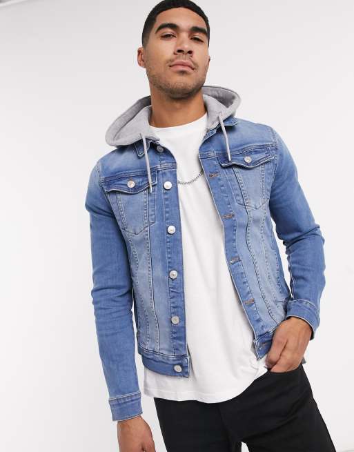 Hooded denim jacket