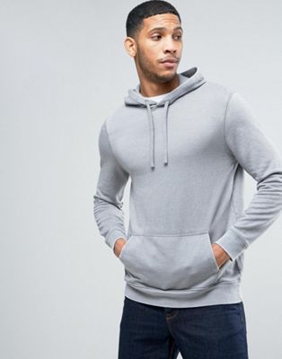 River Island Hoodie In Washed Grey
