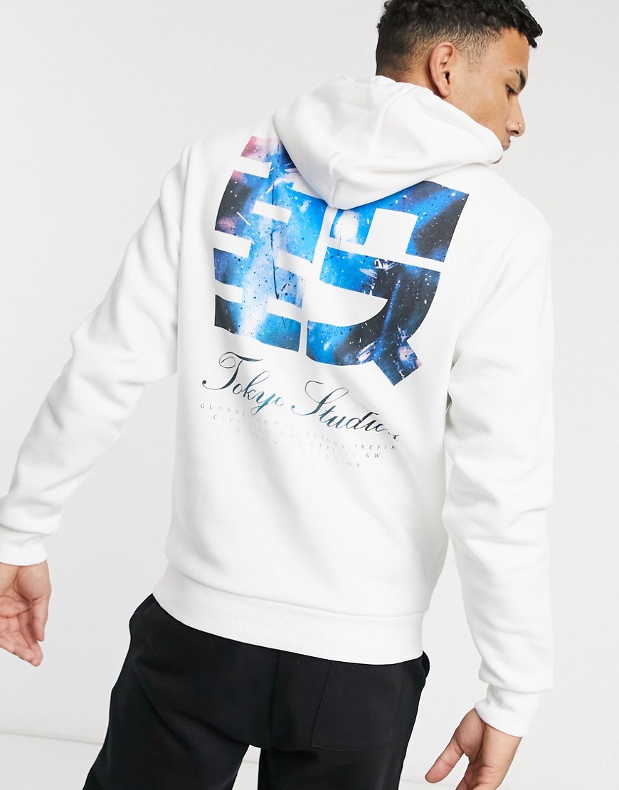 River Island hoodie with print in white