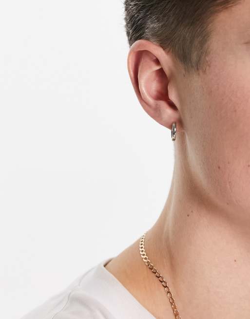 River Island hoop earrings with tag in silver ASOS