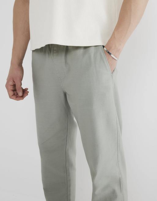 River Island – Hose aus Leinenmix in Hellgrün zum Reinschlüpfen, 3 von 4