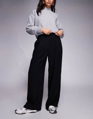 River Island - Hose mit weitem Schnitt in Schwarz
