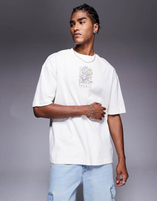 River Island - Hvid oversized T-shirt med 'Tokyo Flowers'-print, 3 af 4