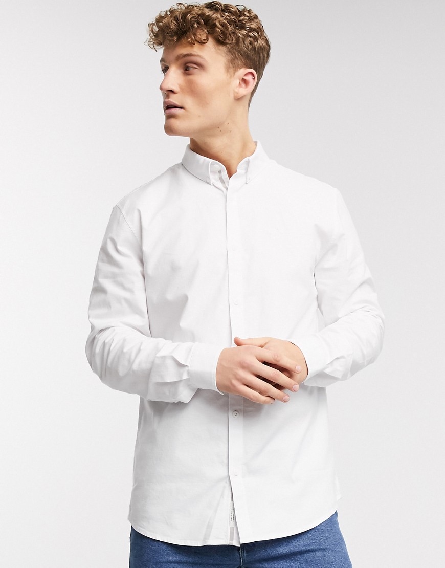 River Island - Hvid oxford-skjorte med lange ærmer i regular fit