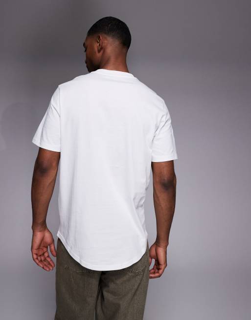River Island - Hvid T-shirt i regular fit med buet sømkant, 3 af 5
