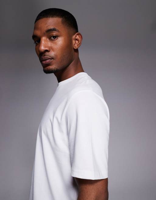 River Island - Hvid T-shirt i regular fit med buet sømkant, 4 af 5