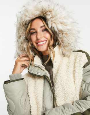 River island hot sale fur hoodie