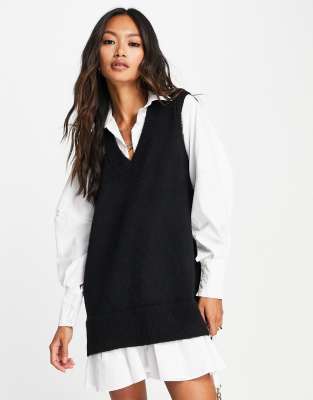 White shirt dress with black sale jumper