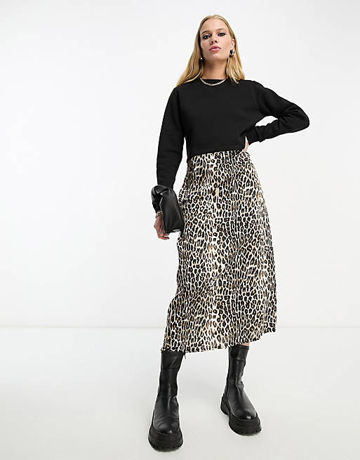 River Island hybrid sweater dress in leopard print | ASOS
