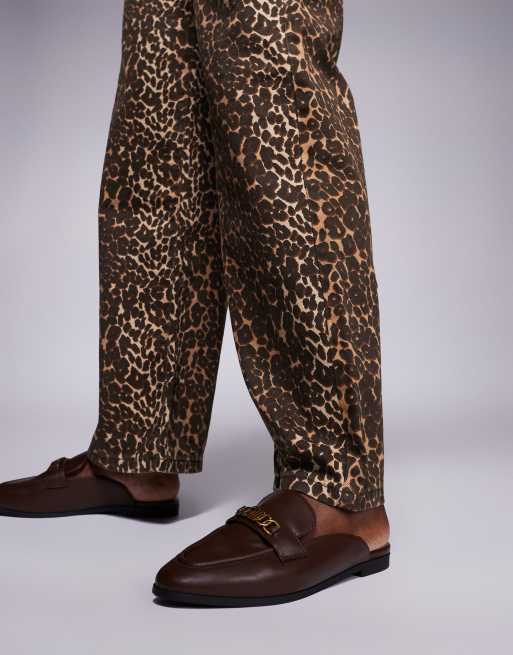 River Island - Instap-loafers zonder achterkant in donkerbruin