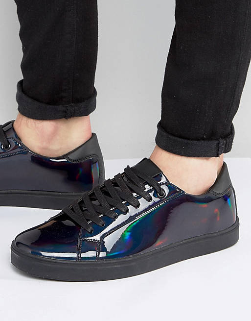 River Island Iridescent Trainers With Black Trim