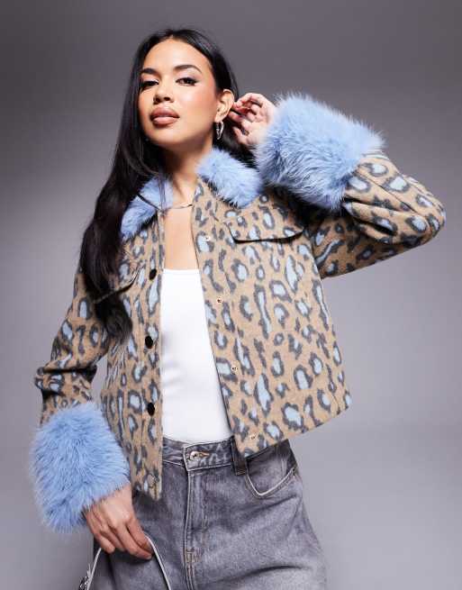 River Island - Jack met wollook en details van imitatiebont in luipaardprint, 2 van 4