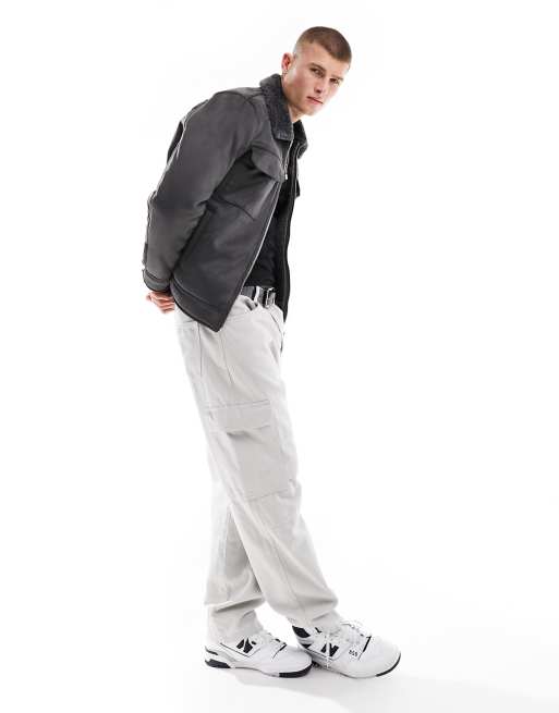 River Island - Jack van schapenvacht in donkergrijs