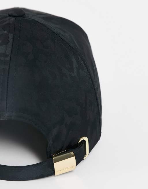 River Island jacquard leopard print cap in black, 2 of 4
