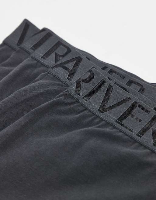 River Island jacquard waistband 5 pack of trunks in dark grey, 2 of 3