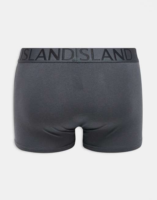 River Island jacquard waistband 5 pack of trunks in dark grey, 3 of 3