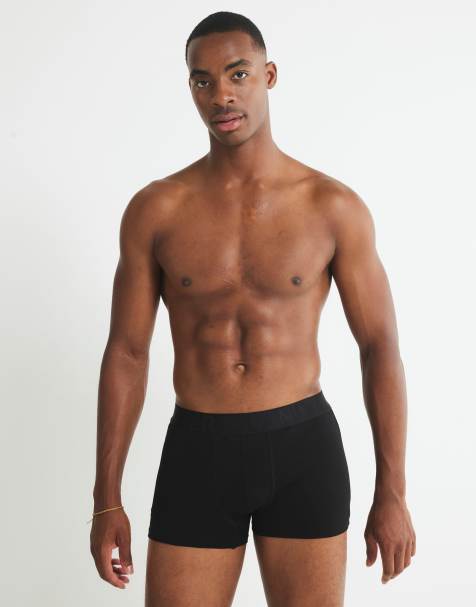 River Island Jacquard waistband pack of 5 trunks in black - view 1