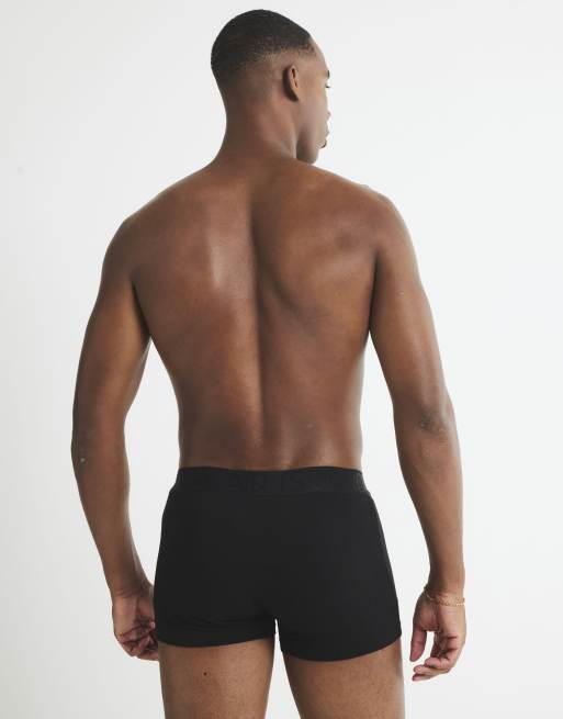 River Island Jacquard waistband pack of 5 trunks in black, 2 of 4