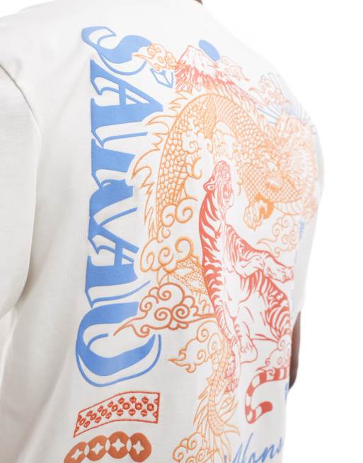 River Island Japanese embroidered t-shirt in white, 4 of 4