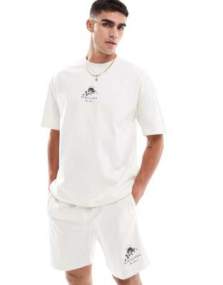 Japanese logo T-shirt and shorts set-White