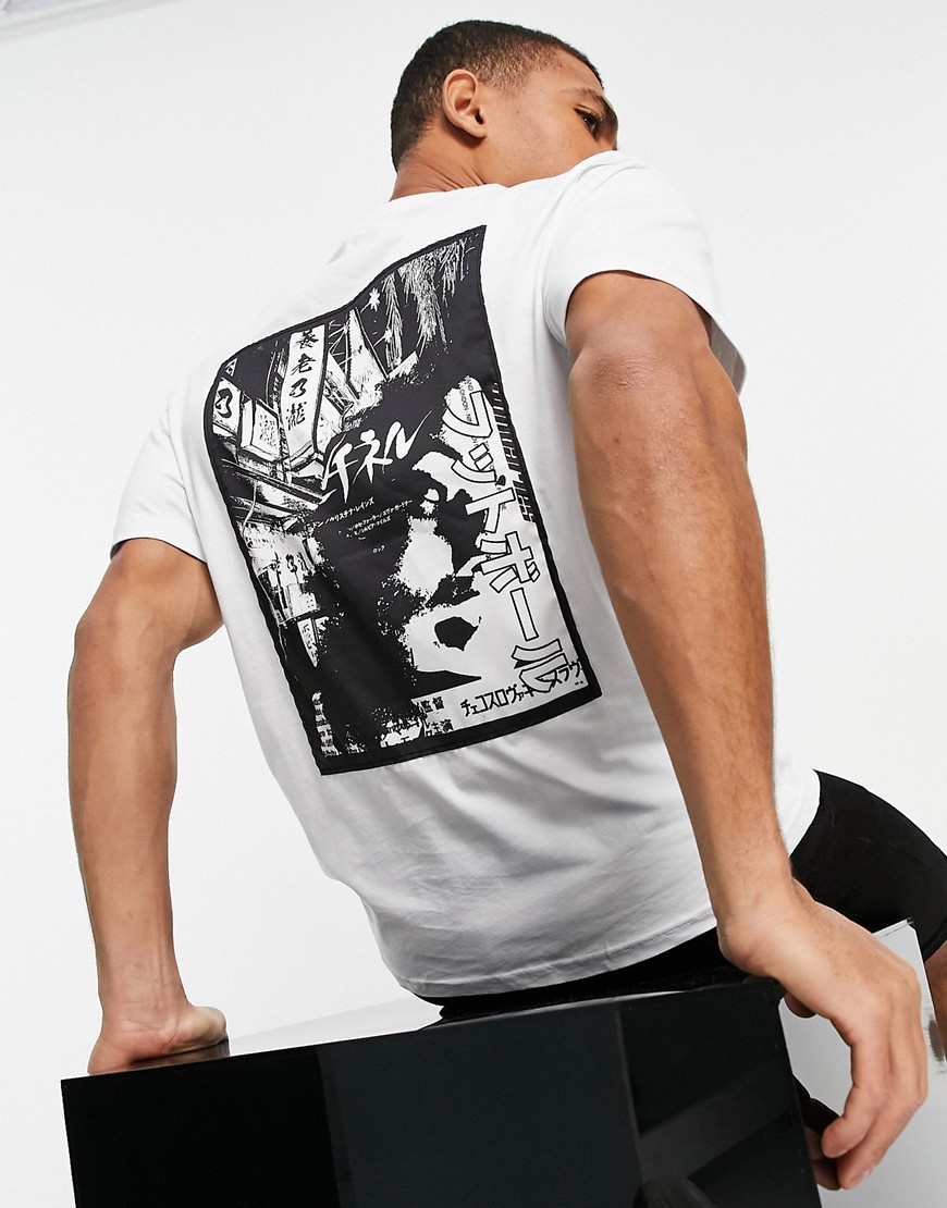 River Island Japanese printed regular fit t-shirt in white