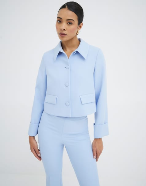 River Island structured 60s jacket in light blue