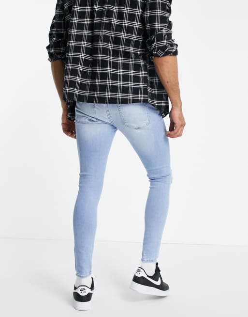 River Island – Jasnoniebieskie obcisłe jeansy z przetarciami, 2 z 4